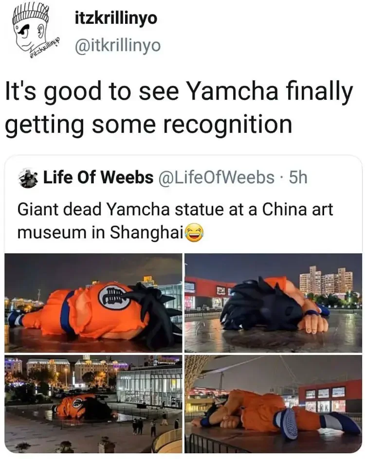 020 dragon ball z yamcha statue meme 175+ Most Hilarious Dragon Ball Z Memes