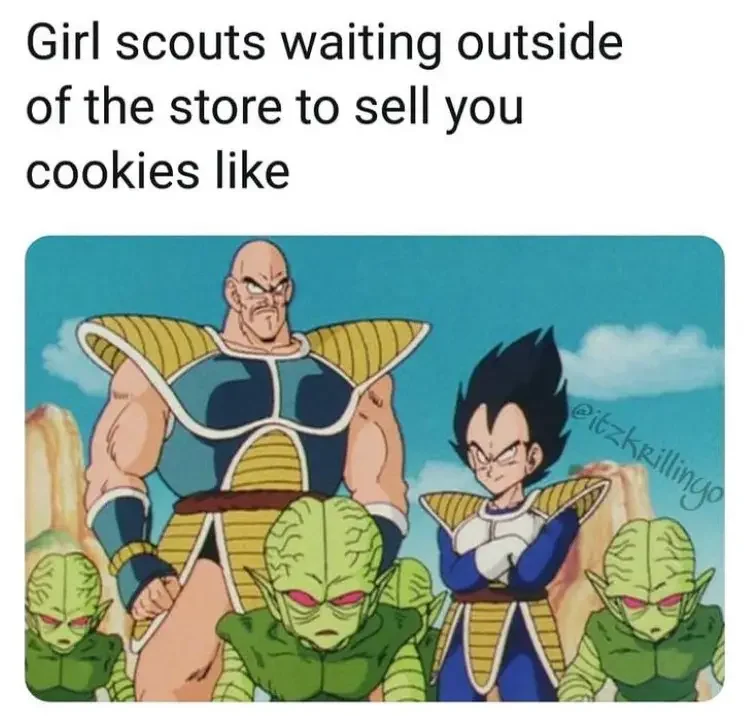 086 dragon ball z girl scout cookies meme 175+ Most Hilarious Dragon Ball Z Memes