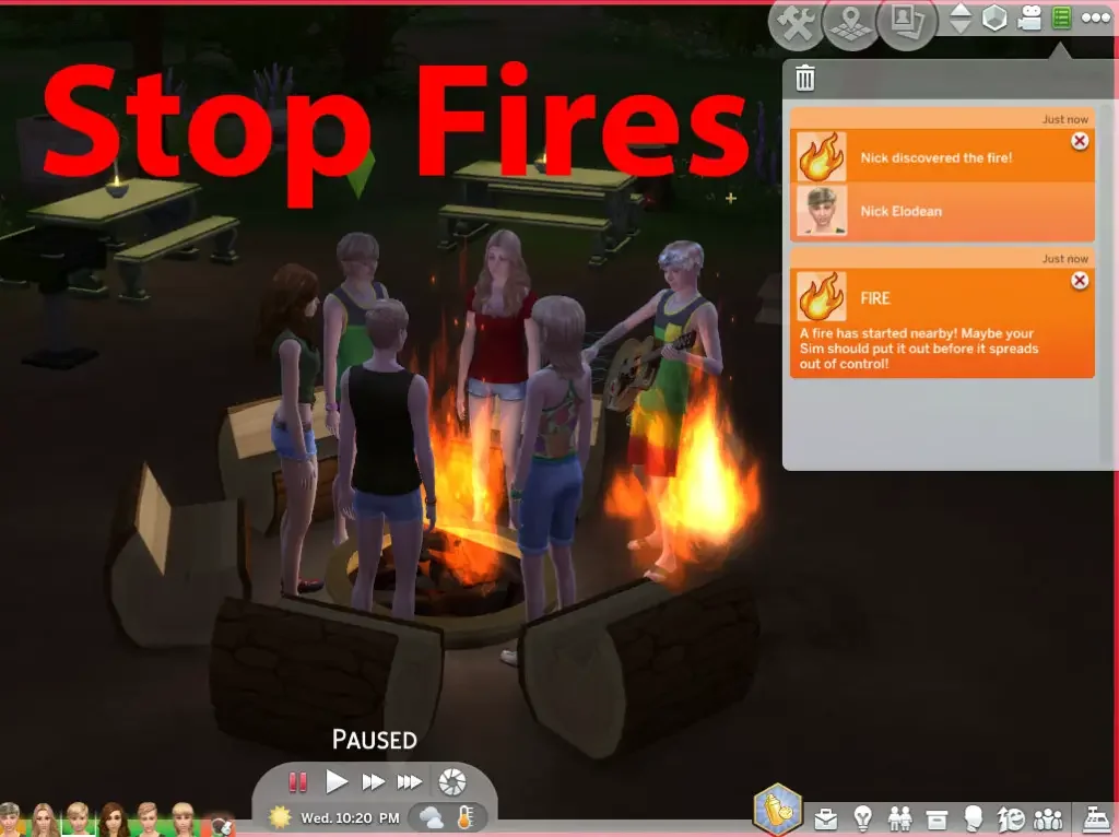 MTS cyclelegs 1796531 CampsiteFire02 Sims 4: Fire Cheats (Start and Stop Fires)