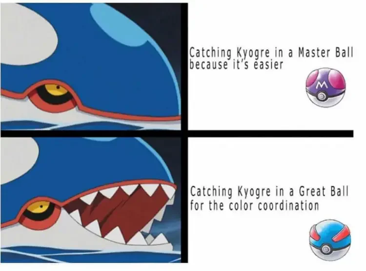 001 pokemon catching kyogre meme 180+ Pokémon Memes of All Time