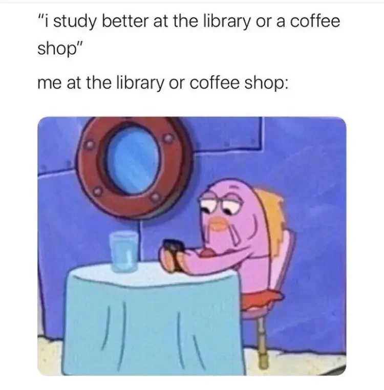 014 spongebob library coffee shop meme 250+ SpongeBob Memes of All Time