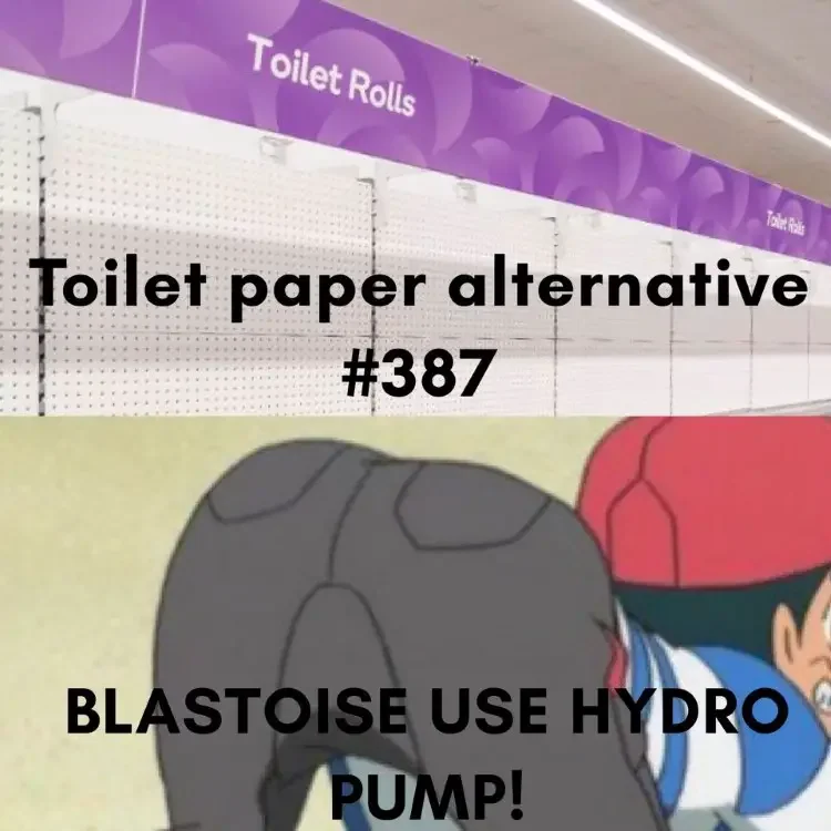 069 pokemon blastoise toilet paper alternative meme 180+ Pokémon Memes of All Time