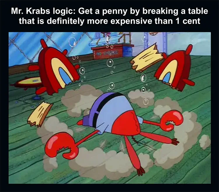 103 mr krabs breaks table 125+ Mr. Krabs Memes of All Time