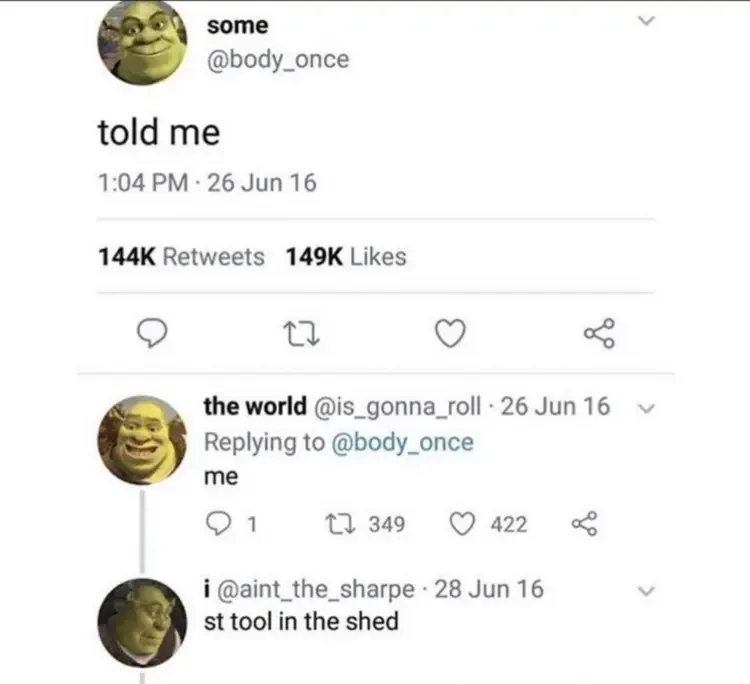 115 shrek told meme 160+ Shrek Memes of All Time