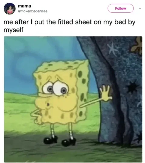 mama follow mckenziedenisee after put fitted sheet on my bed by myself 250+ SpongeBob Memes of All Time