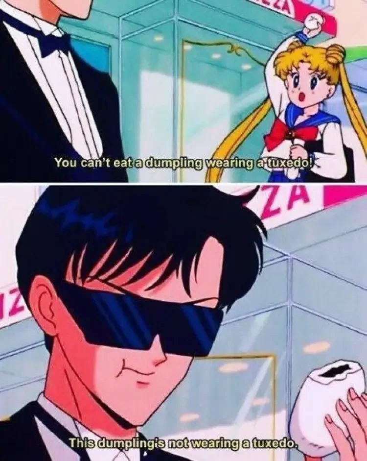 005 sailor moon dumplings in tuxedo meme 90+ Best Sailor Moon Memes of All Time