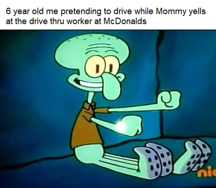 017 pretending to drive meme 135+ Best Squidward Memes of All Time