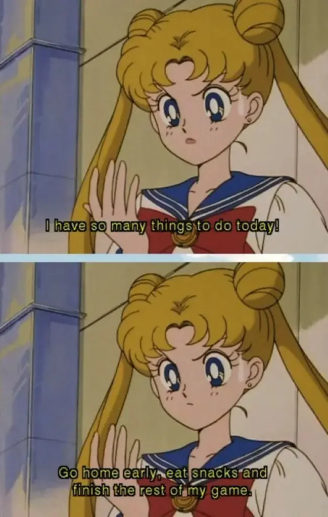 041 sailor moon busy day meme 90+ Best Sailor Moon Memes of All Time