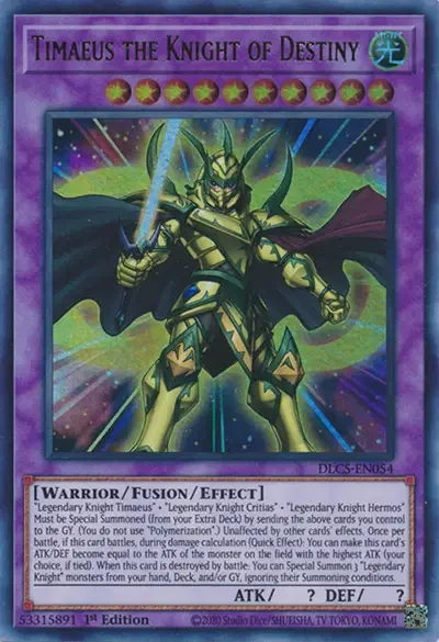 08 timaeus the knight of destiny card 15 Hardest Monsters to Summon in Yugioh