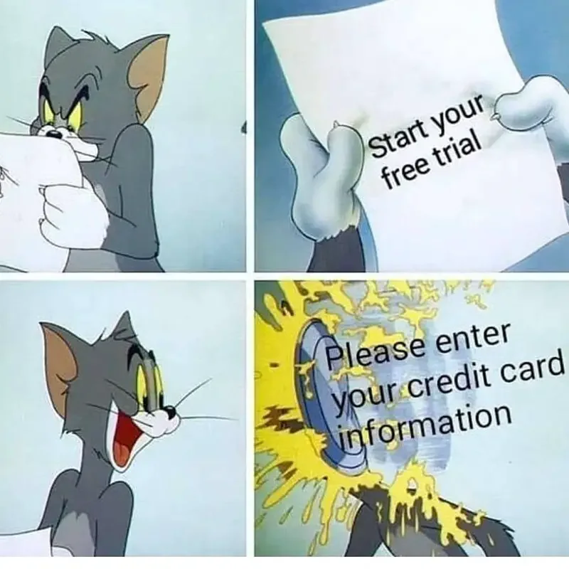 trial but then gets hit in the face with a pie when hes asked to put in his credit card information 1 200+ Best Tom And Jerry Memes
