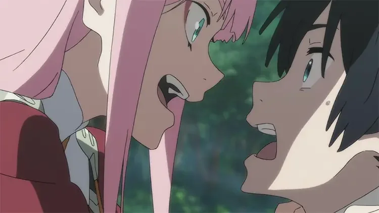 11 zero two and hiro in darling in the franxx screenshot 35 Best Action Romance Anime of All Time