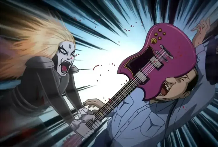 17 detroit metal city funny anime guitar fight 32 Funniest Comedy Anime of All Times