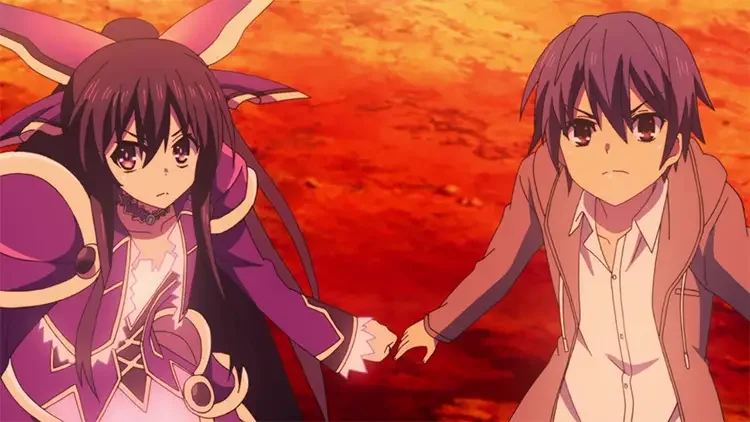 21 shido and tohka from date a live screenshot 35 Best Action Romance Anime of All Time
