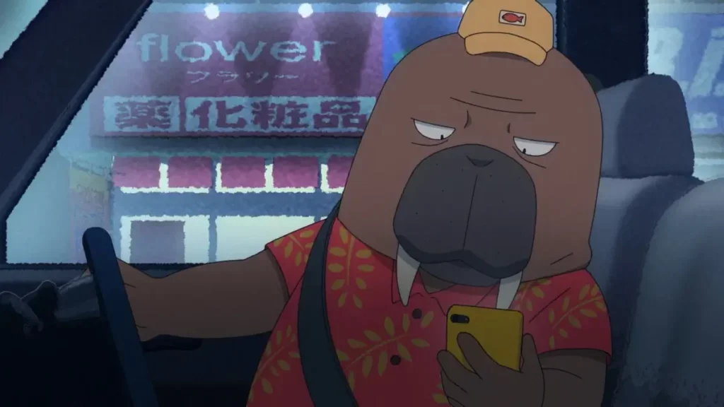 Odd Taxi Odokawa Walrus Form in Taxi Screenshot 1 1 35+ Popular Short Anime Series Of All Time