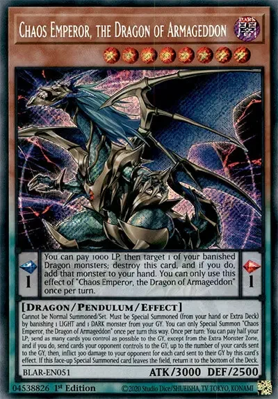 01 chaos emperor the dragon of armageddon card 1 18 Best Pendulum Monsters in Yu-Gi-Oh!