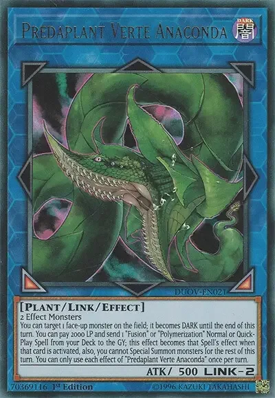 01 predaplant verte anaconda ygo card 1 18 Best Plant Monsters in Yu-Gi-Oh!