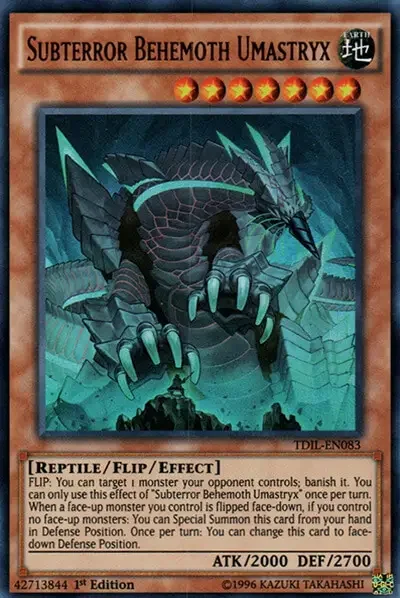 01 subterror behemoth umastryx ygo card 1 18 Best Flip Effect Monsters in Yu-Gi-Oh!