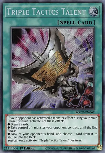 01 triple tactics talent ygo card 1 13 Best Rise of the Duelist Cards in Yu-Gi-Oh!
