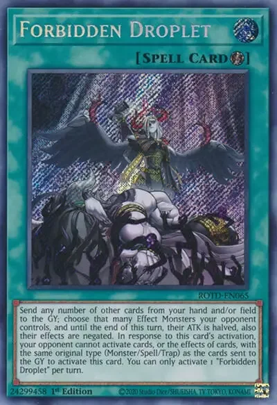 03 forbidden droplet yugioh card 1 18 Best Yu-Gi-Oh! Cards That Reduce Attack