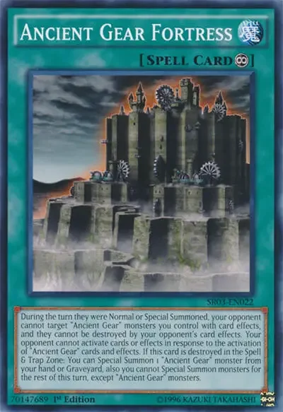 05 ancient gear fortress ygo card 1 17 Best Ancient Gear Cards in Yu-Gi-Oh!