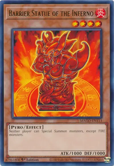 08 barrier statue of inferno yugioh 1 15 Best Pyro Type Monsters in Yu-Gi-Oh!