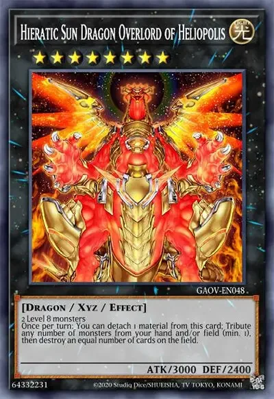 08 hieratic sun dragon overlord of heliopolis ygo card 1 18 Best Rank 8 XYZ Monsters in Yu-Gi-Oh!