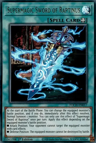 08 supermagic sword of raptinus card 1 18 Best Equip Spell Cards in Yu-Gi-Oh!
