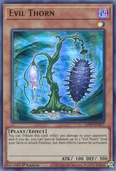 09 evil thorn ygo card 1 21 Best Level 1 Monster Cards in Yu-Gi-Oh!