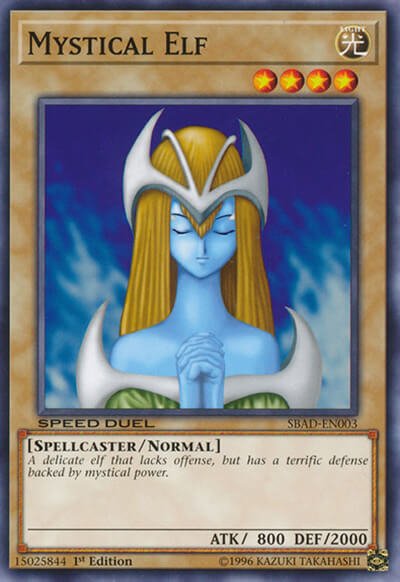 09 mystical elf ygo card 1 15 Best Legend of Blue Eyes White Dragon Cards in Yu-Gi-Oh!