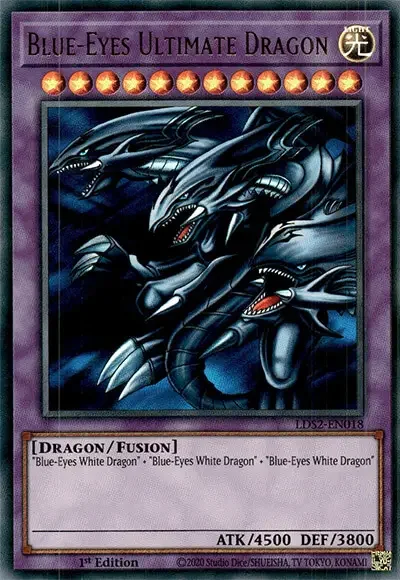 12 blue eyes ultimate dragon card 1 18 Best Cards for Blue-Eyes Deck in Yu-Gi-Oh!