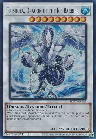 19 trishula dragon of the ice barrier ygo card 1 21 Best Extra Deck Staples in Yu-Gi-Oh!