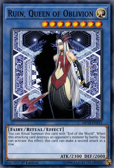 27 ruin queen of oblivion ygo card 1 35 Most Iconic Female Cards in Yu-Gi-Oh!
