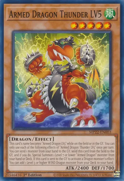 Armed Dragon Thunder LV5 1 15 Best Blazing Vortex Cards in Yu-Gi-Oh!