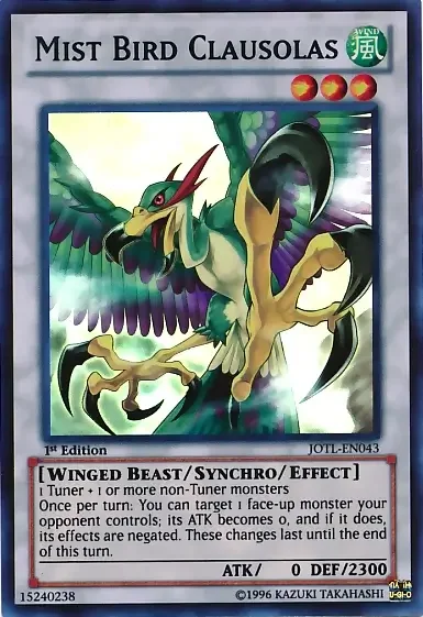 MistBirdClausolas JOTL EN SR 1E 1 18 Best Winged Beast Monster Cards in Yu-Gi-Oh!