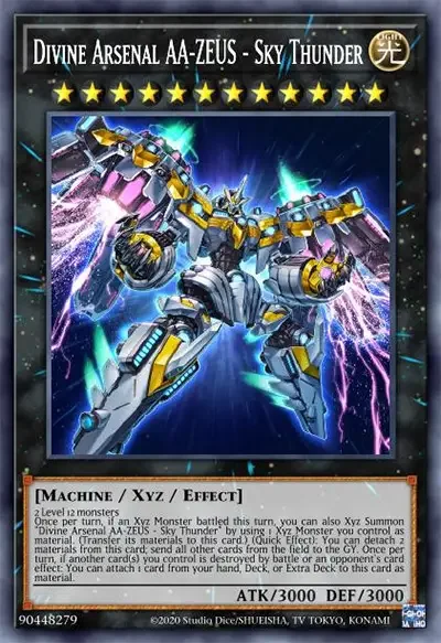01 divine arsenal aa zeus sky thunder ygo card 12 Best XYZ Monster Staples in Yu-Gi-Oh!