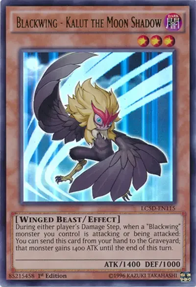 03 blackwing kalut the moon shadow ygo card 18 Best Blackwing Monsters Cards in Yu-Gi-Oh!