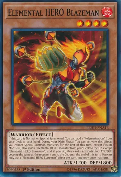 03 elemental hero blazeman ygo card 21 Most Iconic Archetypes in Yu-Gi-Oh!