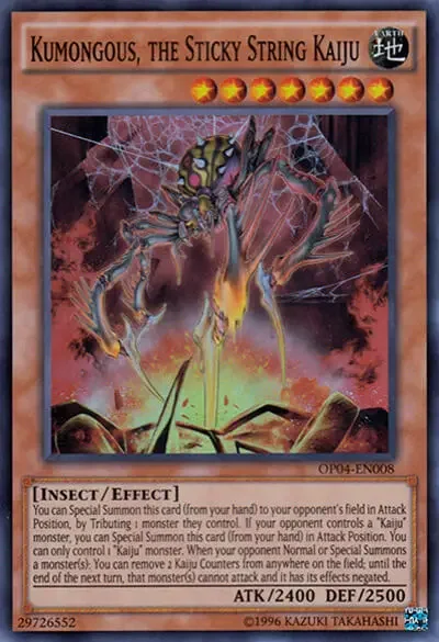 04 kumongous the sticky string kaiju card 1 18 Best Insect Type Monsters in Yu-Gi-Oh!