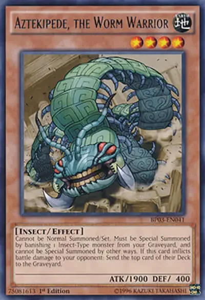 13 aztekipede the worm warrior card 1 18 Best Insect Type Monsters in Yu-Gi-Oh!
