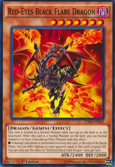 13 red eyes black flare dragon card 1 25 Best Red-Eyes Deck Cards & Support Cards in Yu-Gi-Oh!