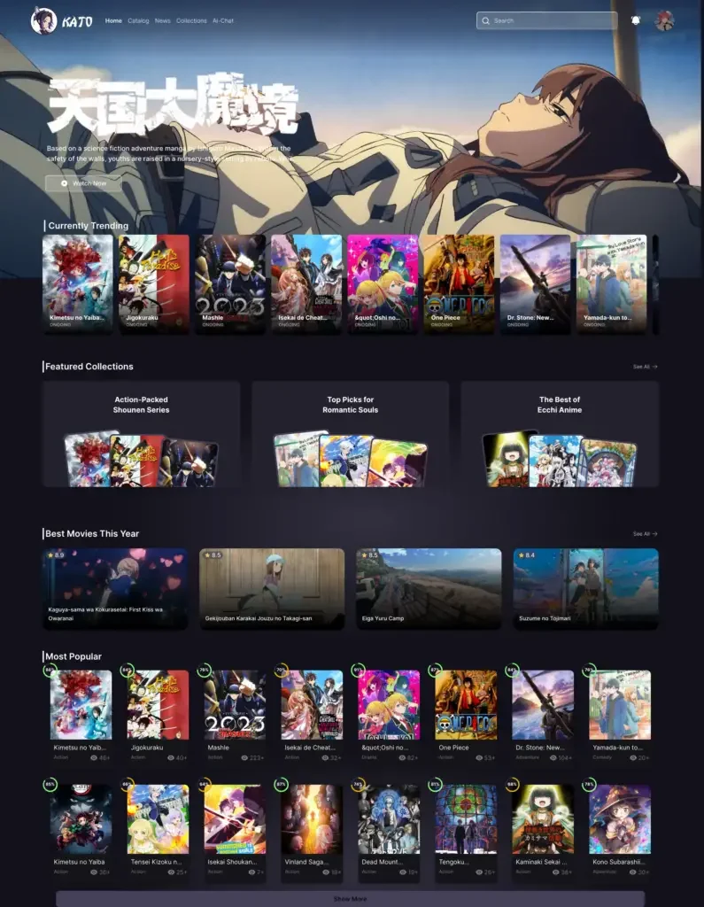 image 4 Kato.to A Piracy Anime Streaming Site That Made an Impact with Its Amazing UI Design, Already Shutting Down?
