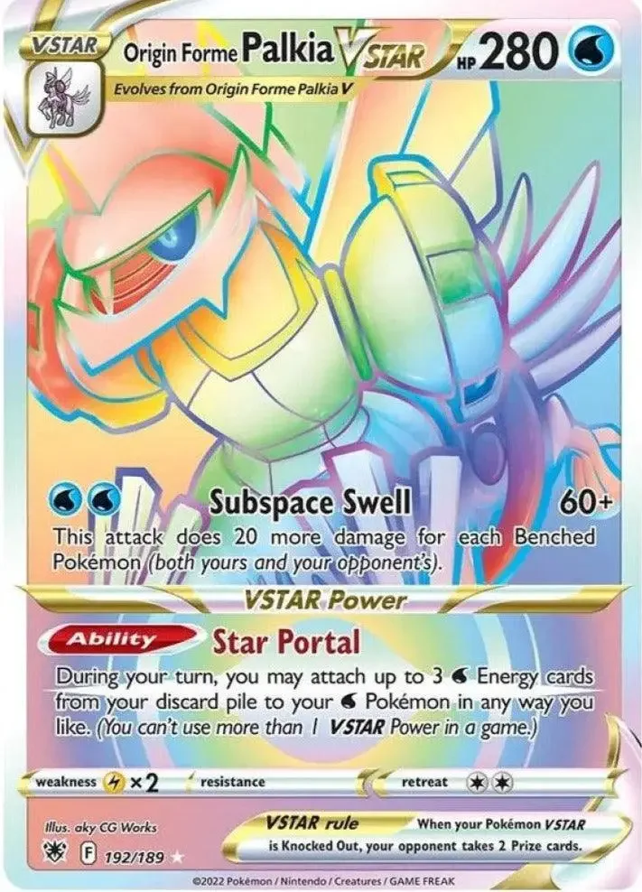 192 189 Origin Forme Palkia VSTAR 15 Best Pokémon Cards in Astral Radiance