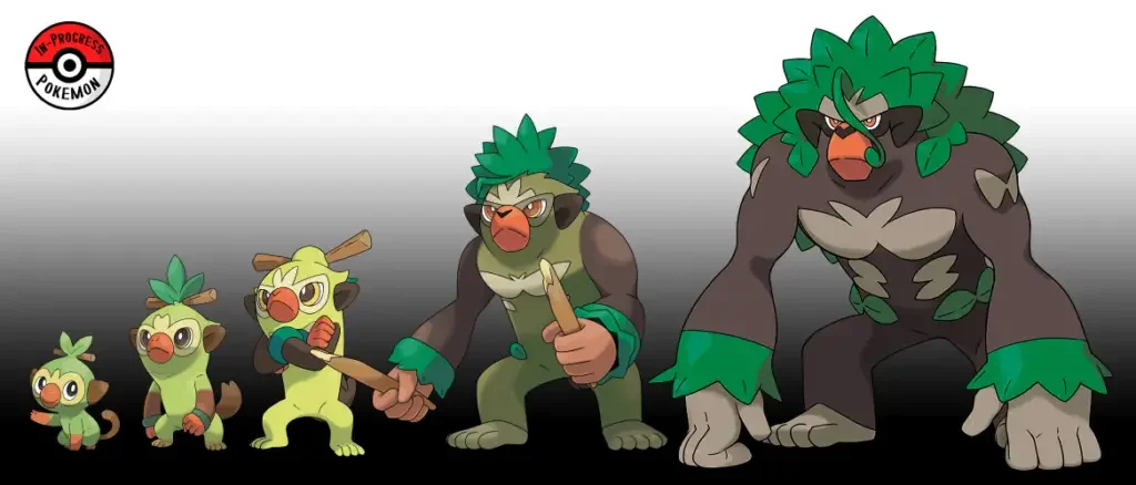 Grookey Thwackey Rillaboom 1 9 Best Grass Starters in Pokémon