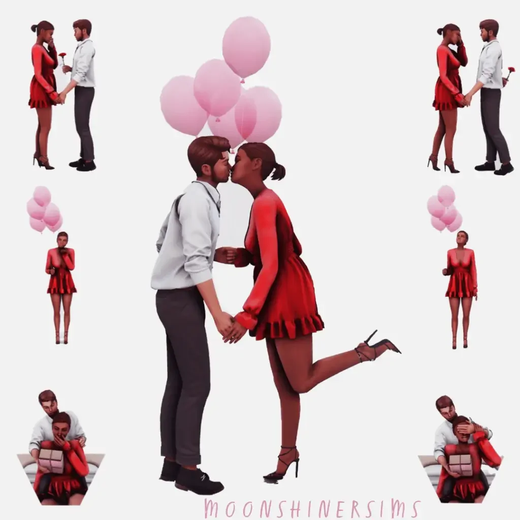 sims 4 valentine day couple poses 1024x1024 1 25 Best Sims 4 Couple Pose Packs