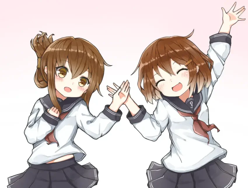Ikazuchi Inazuma Twins From Kantai Collection 40 Ridiculously Cute Loli Anime Characters