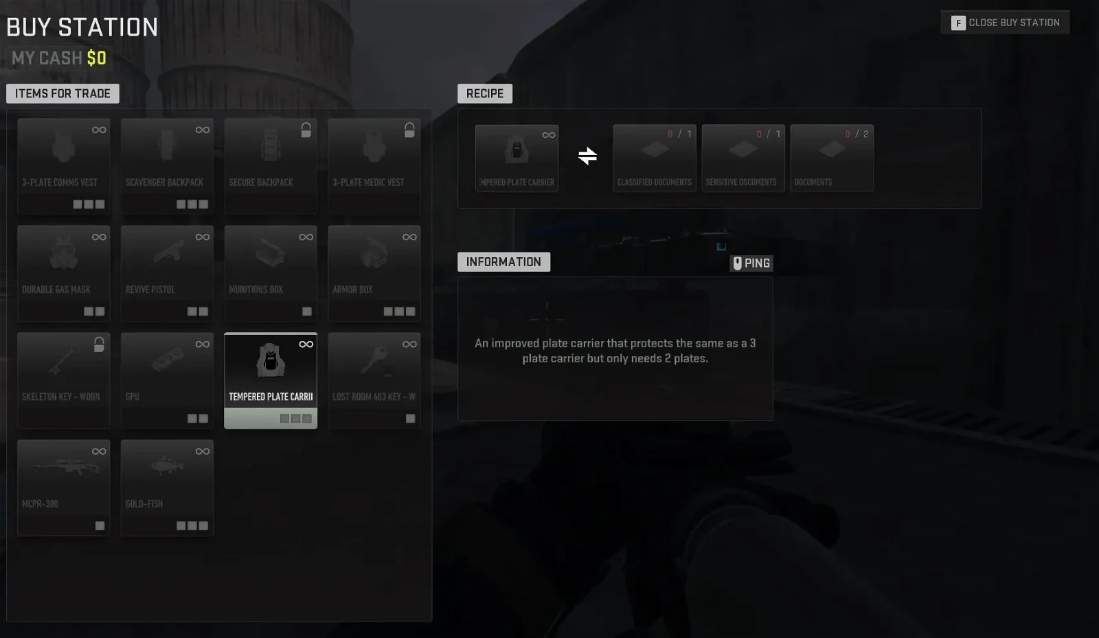 Screenshot 2 All DMZ 3-plate vest Barter recipes: Medic, Comms, Stealth, and Tempered