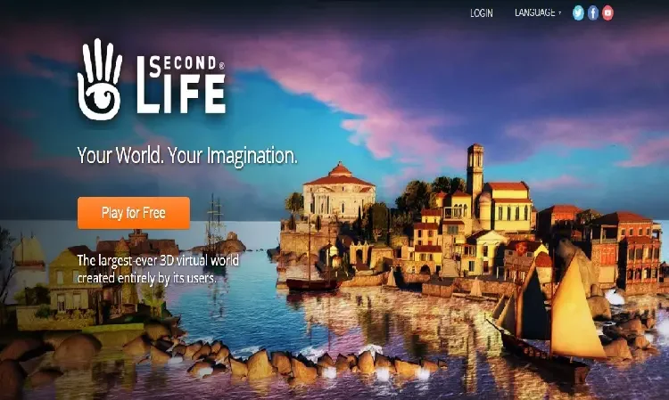 Second Life website 2 15 Games Like Meez