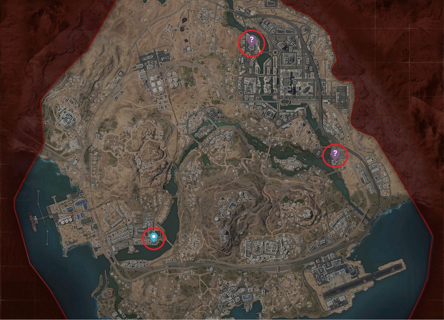 All locations of police stations in Warzone 2 DMZ's Al Mazrah (Image via Activision)
