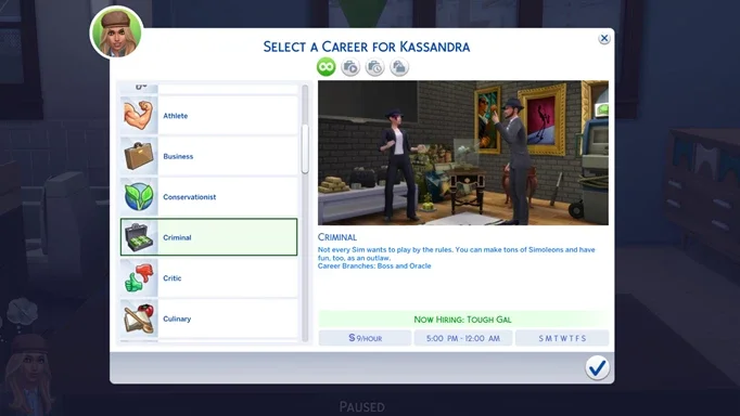 criminal career 1 Sims 4: Criminal Careers