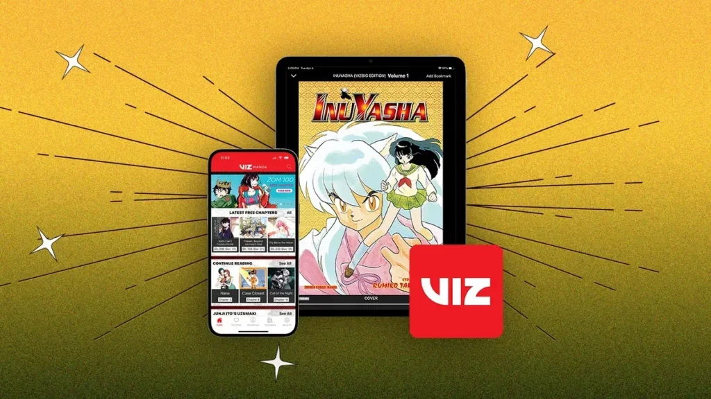 viz manga illustration w logo yellow streaming site 35+ Best Legal Streaming Sites To Watch Anime
